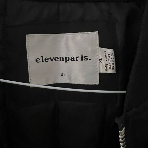 Eleven Paris Men's Black Puffer Oversized Boxy Nylon Bomber Jacket XL Urban - Picture 4 of 9